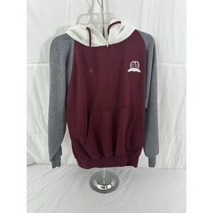 Vintage Christian Dior Monsieur Hoodie Burgundy Grey Colorblock Quarter Zip L
